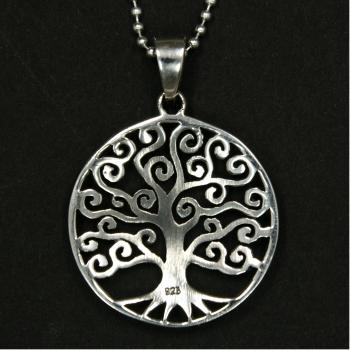 Sterling Silber Anhänger Baum des Lebens Ø 26 mm Yggdrasil Weltenbaum
